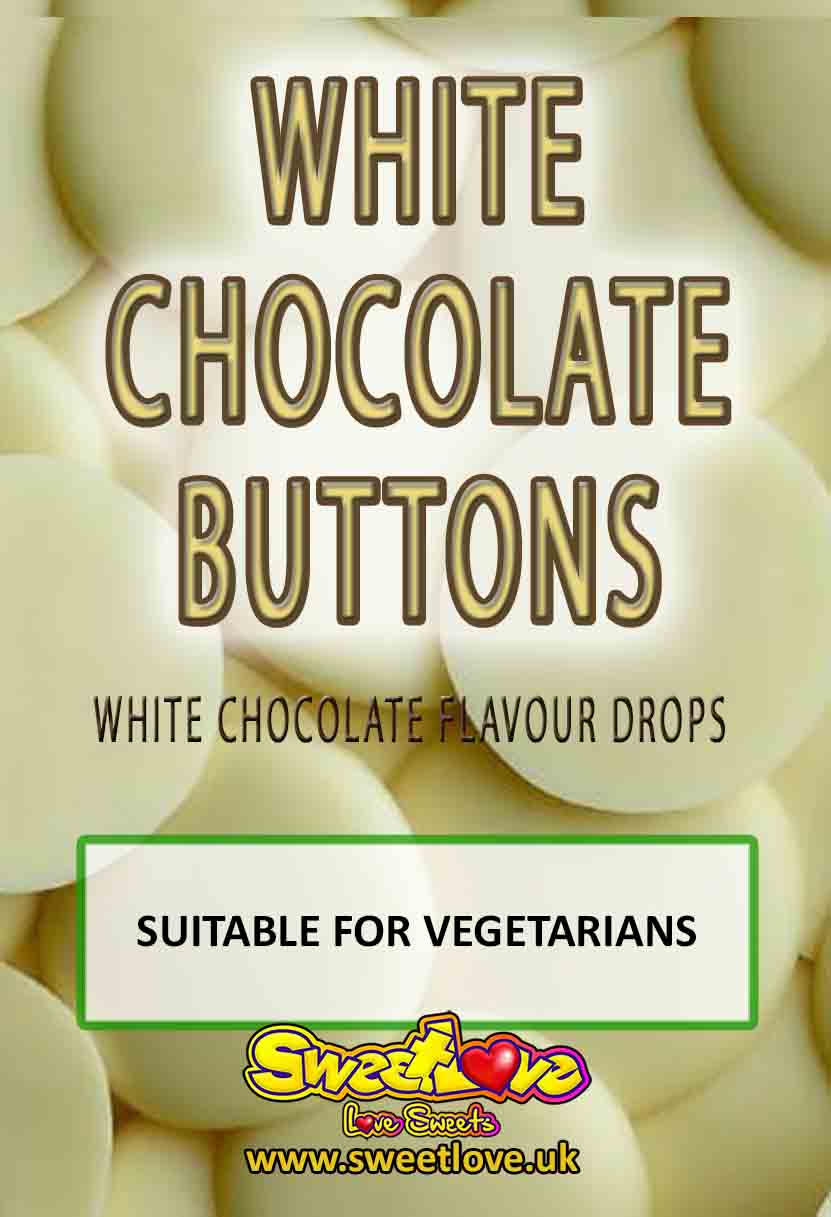 Vending label for White Chocolate Buttons.