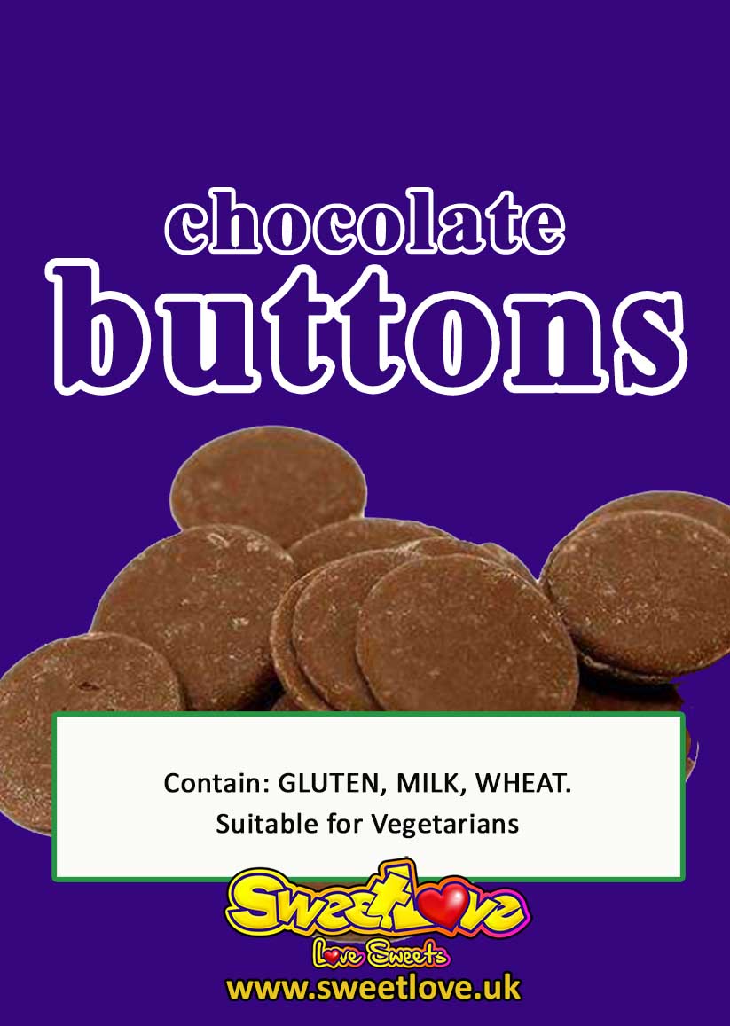 Vending label for Milk Chocolate Buttons.