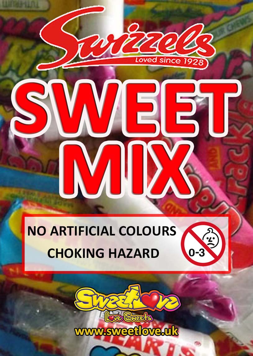 Vending label for Swizzel's Matlow Mini Sweet Mix.