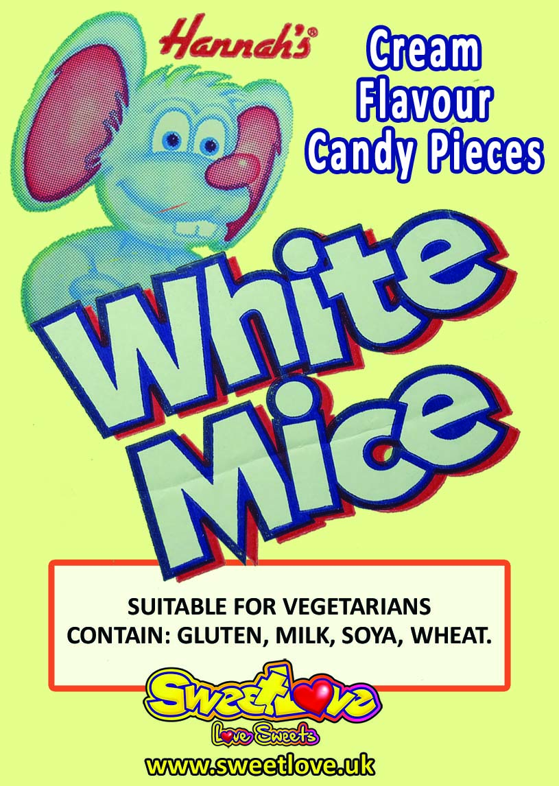 Vending label for White Mice.