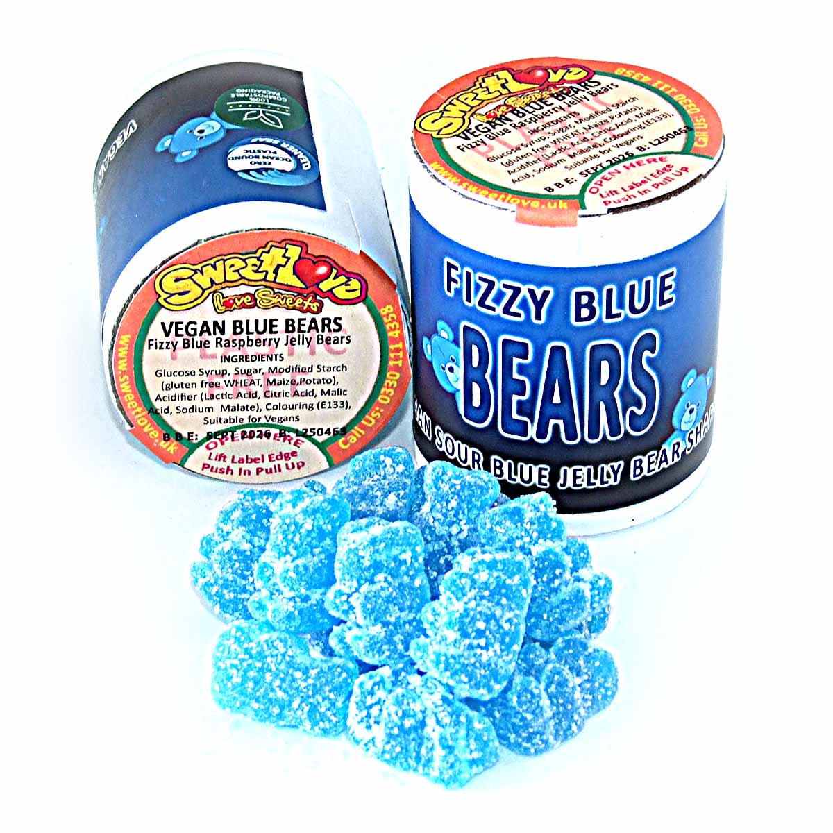 VEGAN Fizzy Blue Jelly Bears.