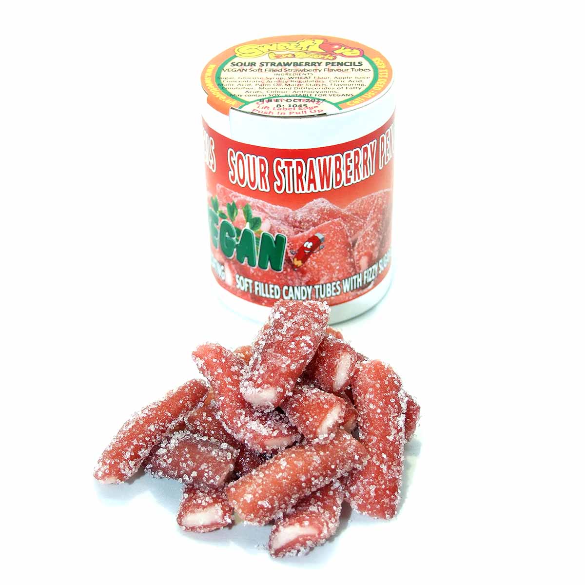 VEGAN Sour Strawberry Pencils.